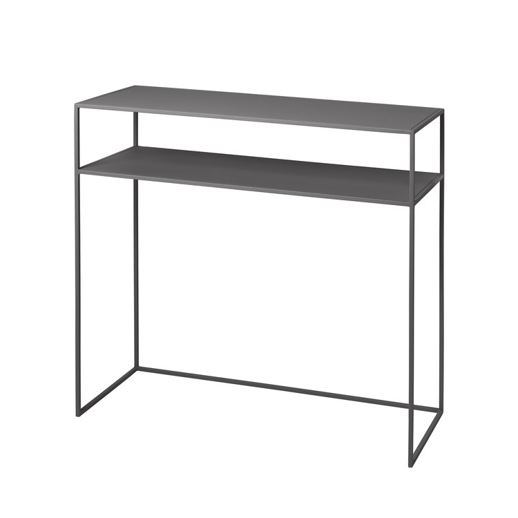 Konzolový stolík s poličkou FERA | steel grey