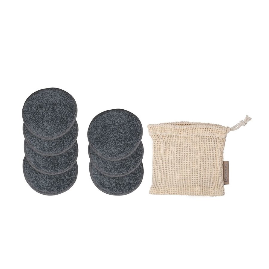 Prateľné odličovacie tampóny z organickej bavlny s vrecúškom (set 7 ks) ASEA | pewter
