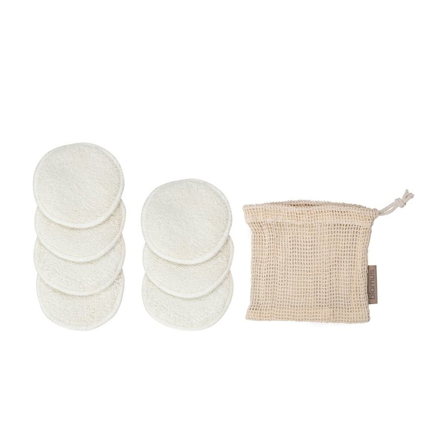 Prateľné oPrateľné odličovacie tampóny z organickej bavlny s vrecúškom (set 7 ks) ASEA | moonbeam
