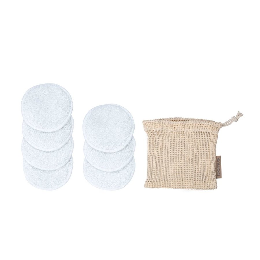 Prateľné odličovacie tampóny z organickej bavlny s vrecúškom (set 7 ks) ASEA | white