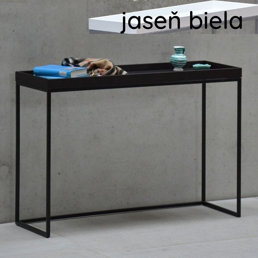 Konzolový stôl PIZZO | jaseň biela | sivá podnož