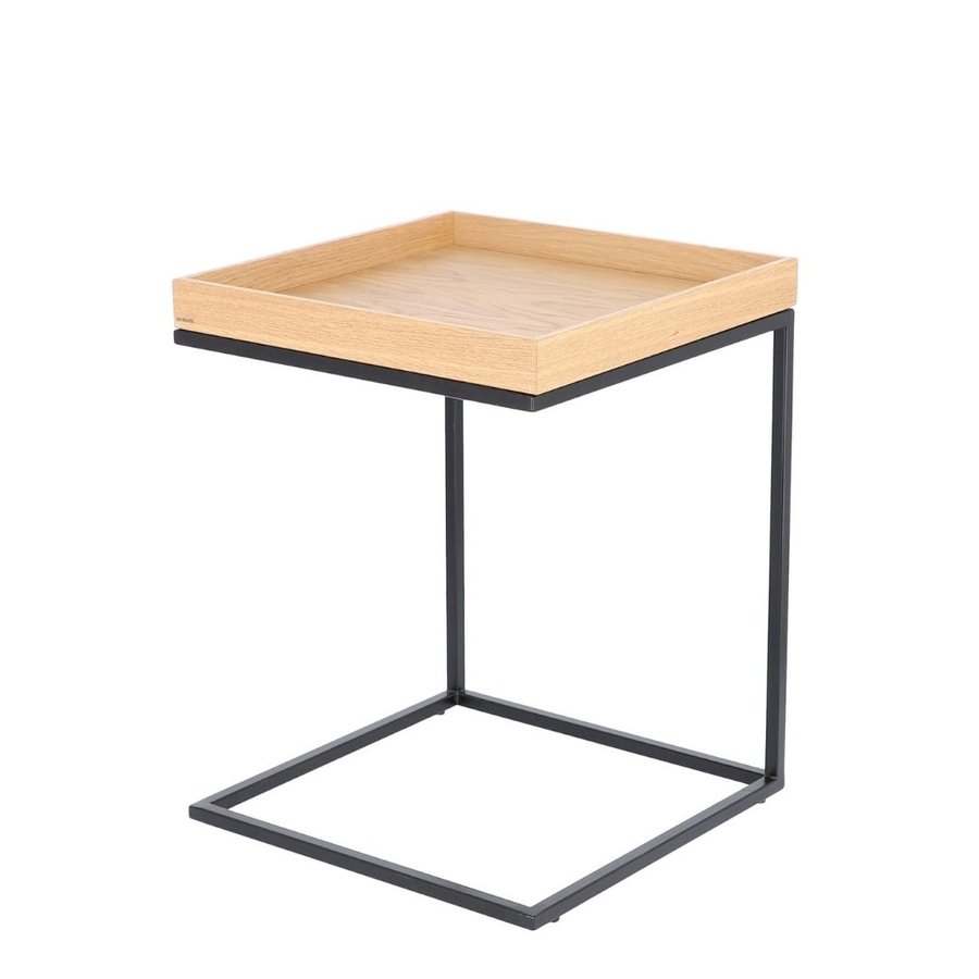 Príručný stôl PIZZO | dub | sivá podnož