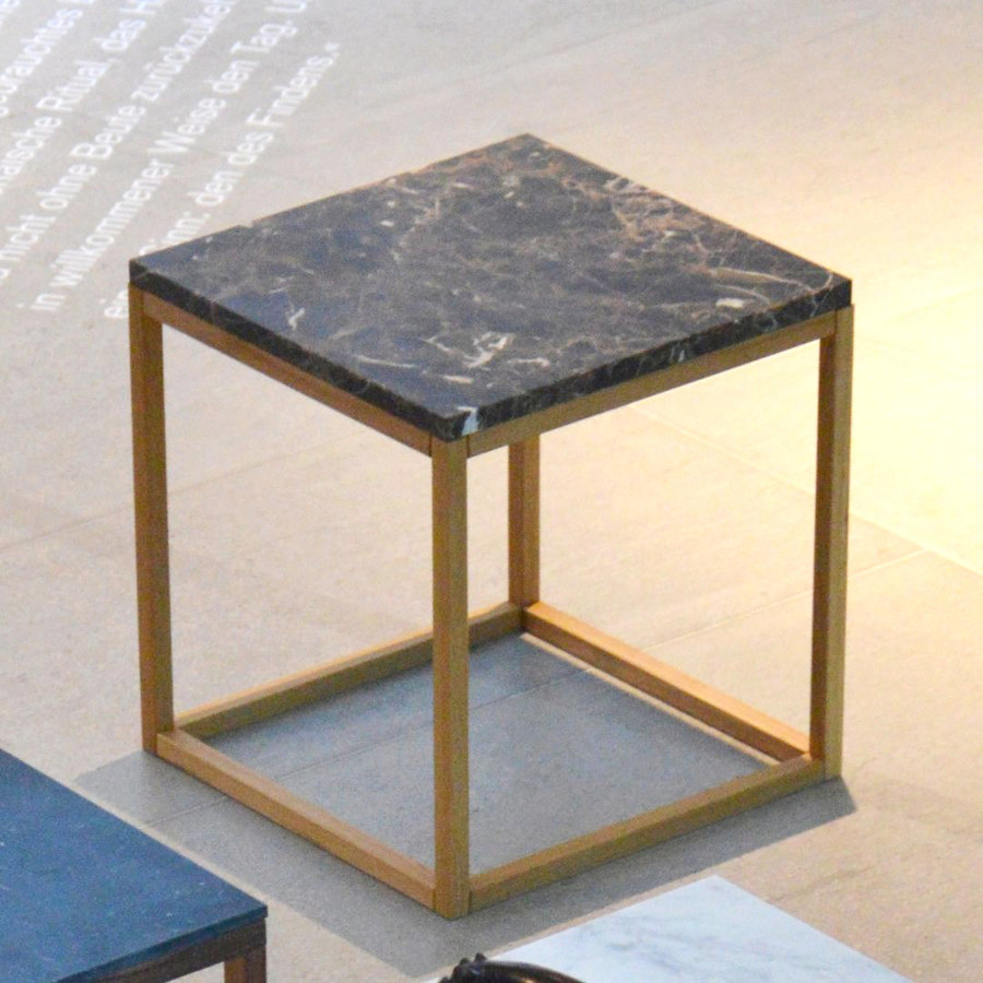 Mramorový príručný stolík PINO | OAK | 42 cm | carrara