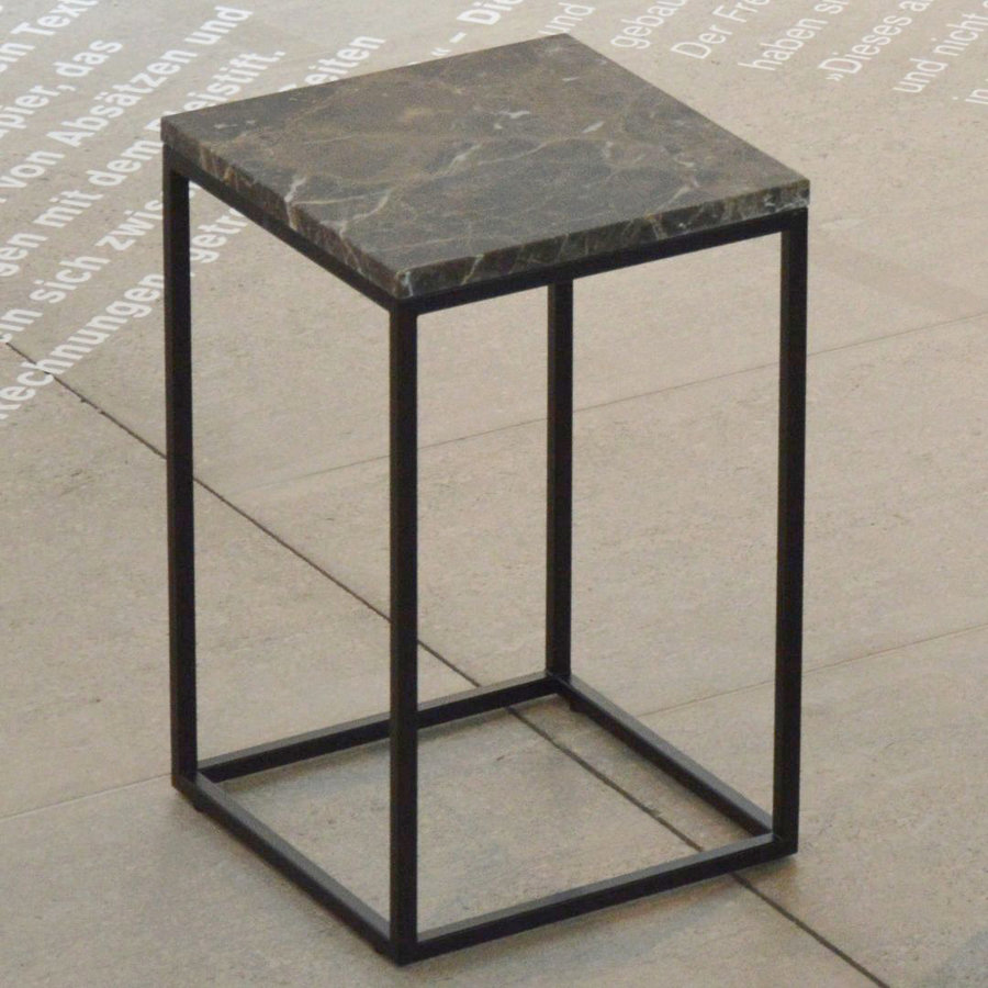 Mramorový príručný stolík PINO | emperador | 52 cm | nerezová podnož