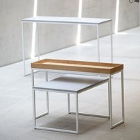 Konferenčný stôl BETON | 80×80 cm » čierna podnož