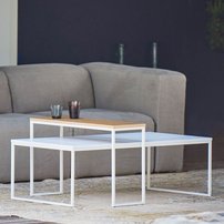 Konferenčný stôl FLAT | 60×110 cm | biela podnož » biely plát
