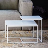Konferenčný stôl FLAT | 60×110 cm | biela  podnož » dubový plát