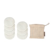 Prateľné odličovacie tampóny z organickej bavlny s vrecúškom (set 7 ks) ASEA | pewter