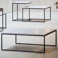Konferenčný stôl BETON | 80×80 cm » čierna podnož