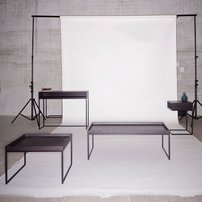 Príručný stôl PIZZO | dub | sivá podnož
