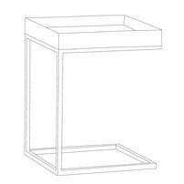 Príručný stôl PIZZO | jaseň biela | sivá podnož