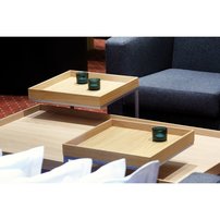 Príručný stôl PIZZO | dub | čierna podnož