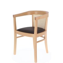 Buková stolička s kožou a výpletom CHARLES CANE