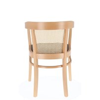 Buková stolička s kožou a výpletom CHARLES CANE