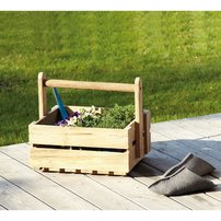 Prenosná drevená záhradná debnička s rúčkou KISTA