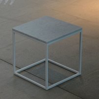 Mramorový príručný stolík PINO | carrara | 42 cm | sivá podnož
