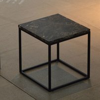 Mramorový príručný stolík PINO | emperador | 42 cm | čierna podnož