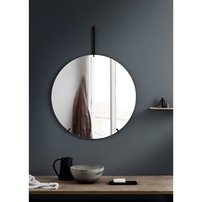 Okrúhle nástenné zrkadlo MOEBE black | 50 cm